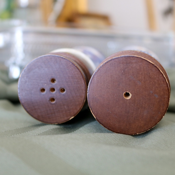 Blue and White Ceramic Vases with Brown Accents - Picture 4 of 5